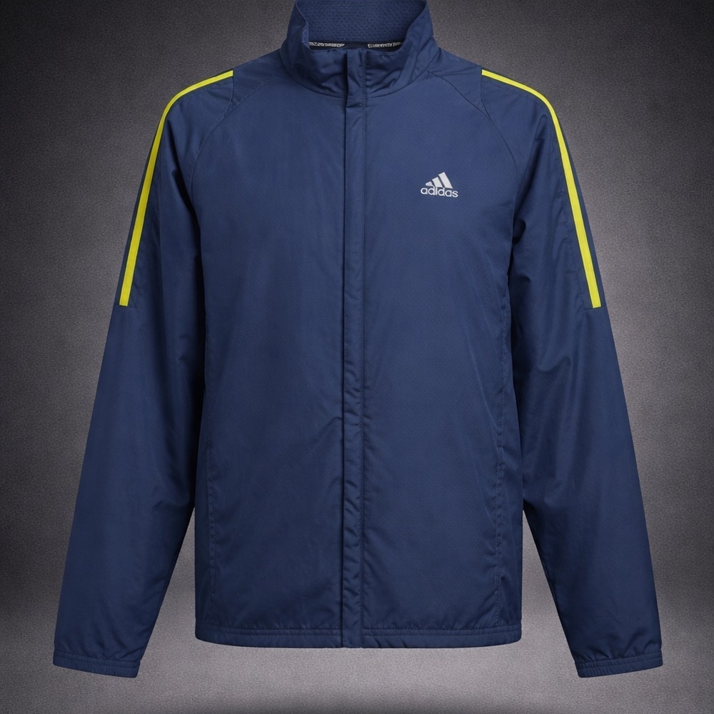 Adidas Clima365 Response Windbreaker Jacket Blue Yellow Full Zip Mens M